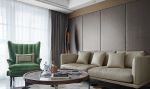 海湘华府现代风格118平米三居室装修效果图案例