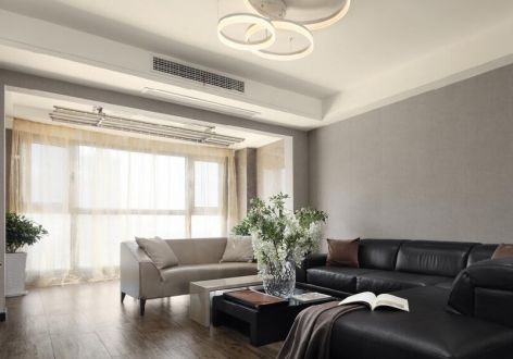 中康龙盘山家园130平三居室现代风格装修案例