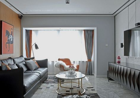 万科紫台美式风格110平米三居室装修效果图案例
