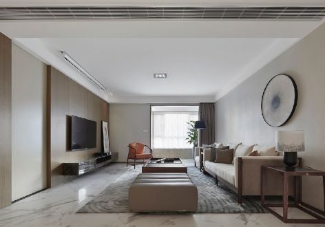 保利·大国璟中式风格123平米三居室装修效果图案例