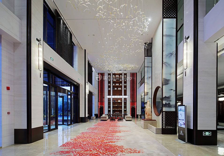 成都中式风格酒店大厅装修实景图