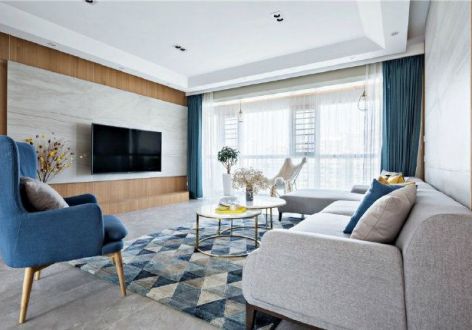 中福城现代风格118平米三居室装修案例