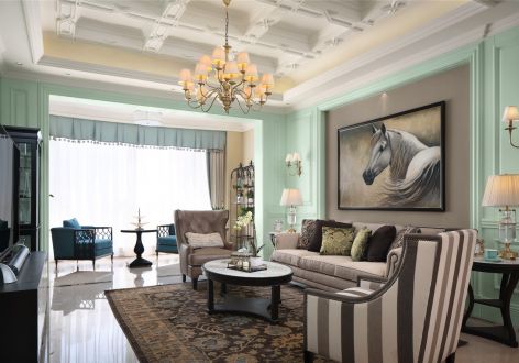 融科橄榄城225平米美式风格三居室装修案例