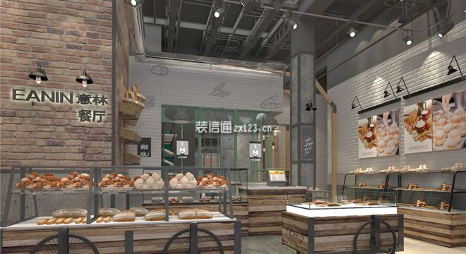 意林烘培店工业风格150平米装修效果图案例