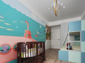 二手房装修儿童房彩绘背景墙效果图