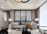 新中式客厅沙发背景墙装修设计效果图