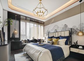 新中式卧室效果图 新中式卧室装修 新中式卧室设计