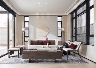新中式风格客厅沙发装修效果图