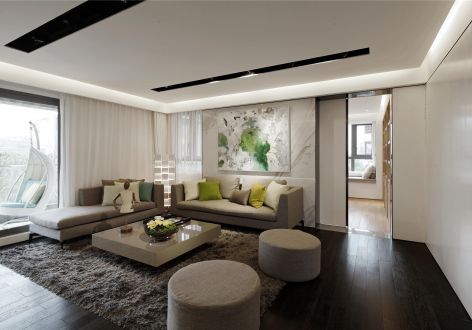 百悦城公寓94㎡三居室北欧风格装修案例