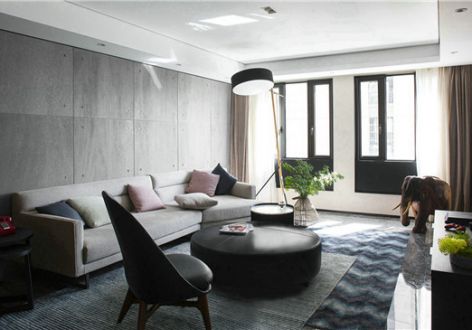 成发紫东阳光93㎡三居室北欧风格装修案例