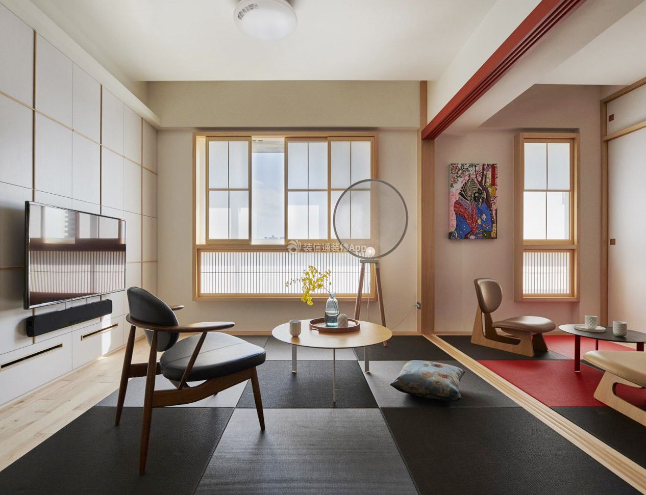 日式风格房屋客厅装修设计效果图