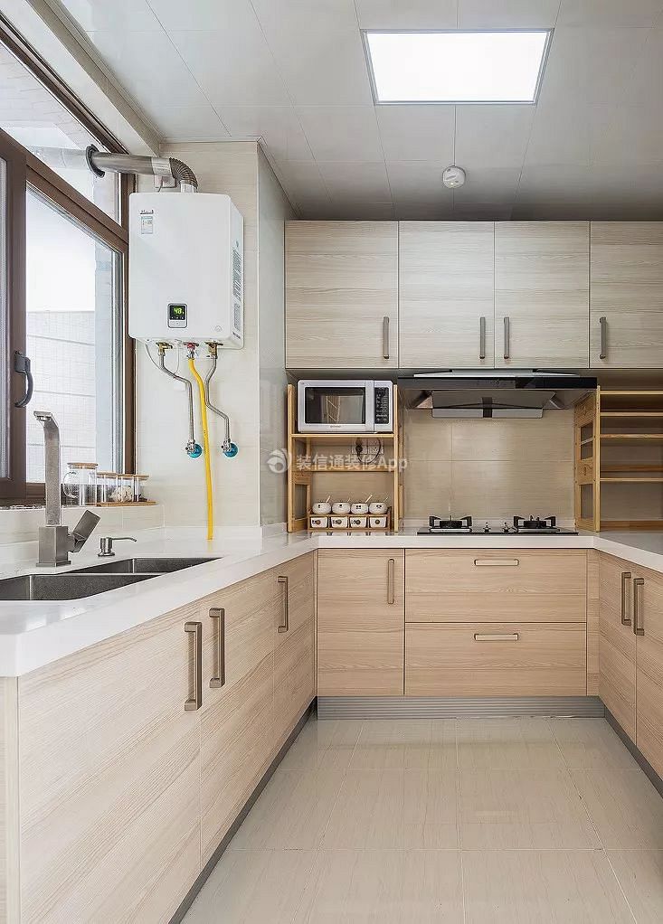 日式风格家庭厨房装修设计效果图