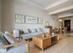 日式风格家庭客厅沙发背景墙装修效果图