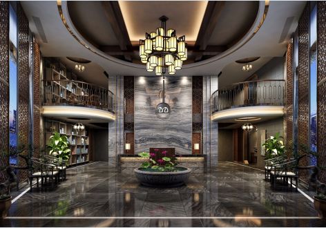 精品酒店5000平米新中式风格装修案例