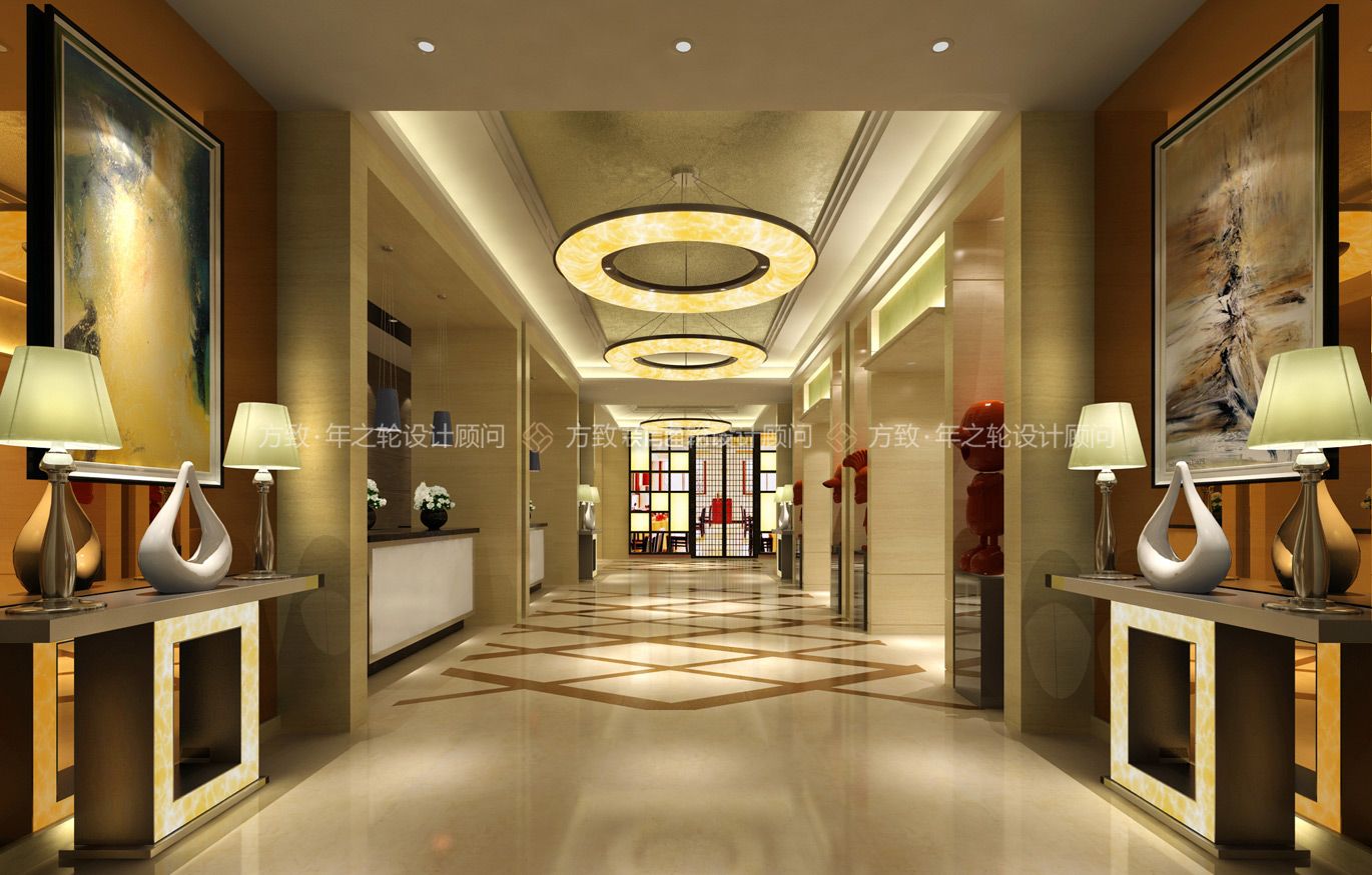 酒店走廊装饰图片 酒店过道装修设计效果图