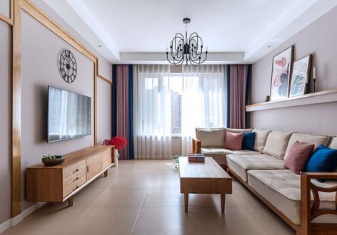 珠江御景湾北欧风格140平米三居室装修案例