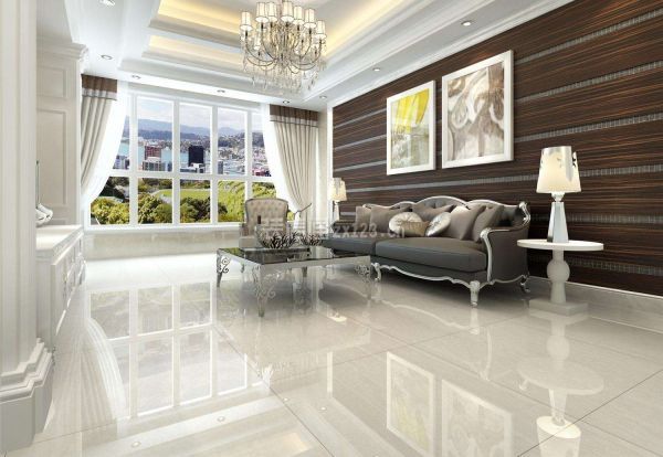 地砖尺寸最好根据客厅面积而定,若是大规格瓷砖撘配小户型客厅
