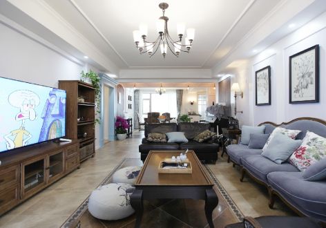 上林西江国际社区92平三居室美式经典风格装修案例