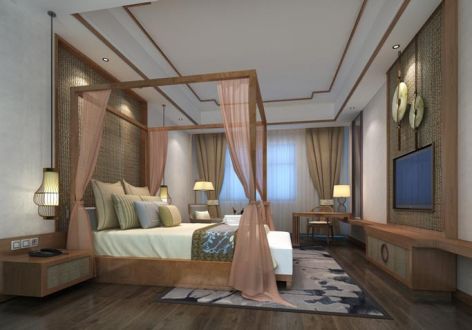 中式风格精品酒店1300平米装修案例