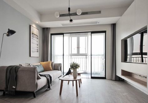 首创西江阅北欧风格95平米三居室装修设计效果图案例
