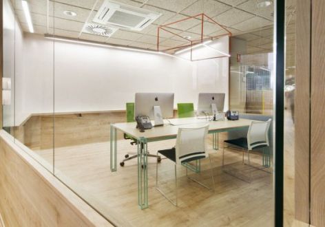 现代小型办公室100平米装修案例
