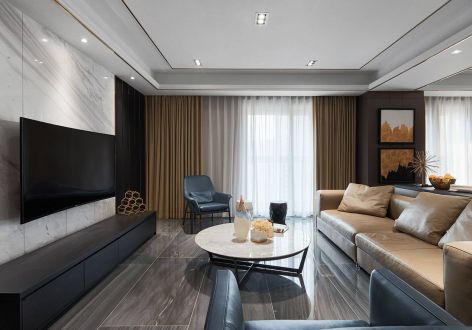 北京壹号庄园现代风格140平米三室两厅装修案例