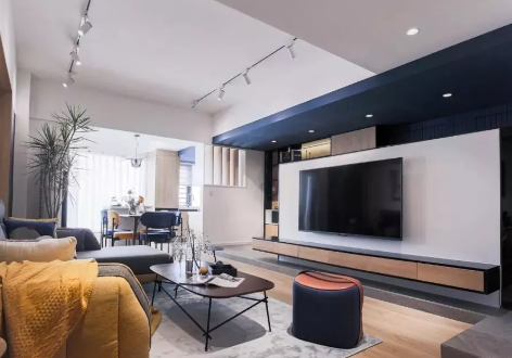 蓝河湾92平二居室现代简约风格装修案例
