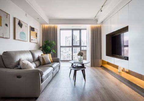 汇园公寓现代风格97平米二居室装修案例