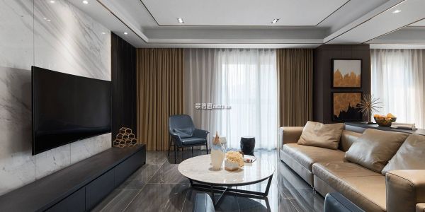 北京壹号庄园现代风格140平米三室两厅装修案例