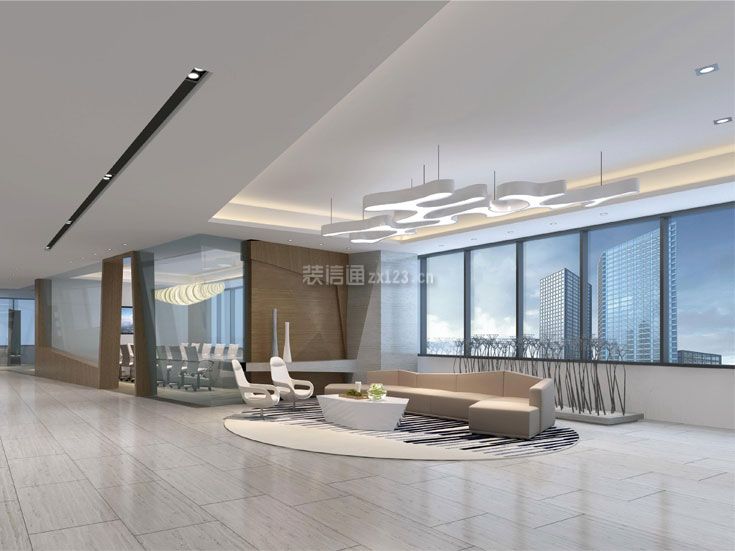 北京办公室现代风格300平米设计方案 办公室吊顶效果
