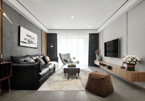 新龙城现代风格130平米三居室装修案例