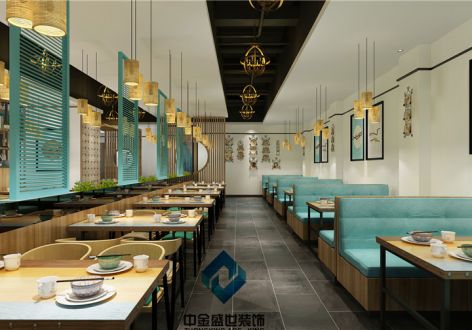 龙虾餐饮店500㎡现代风格装修案例