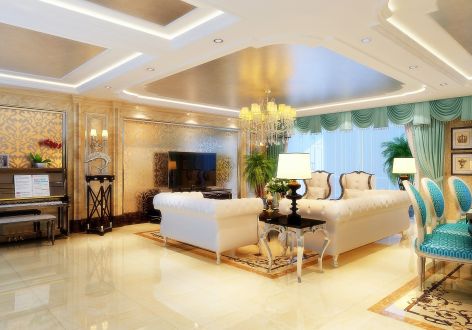 北京壹号庄园欧式风格140平米三室两厅装修案例