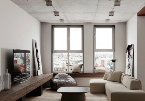 金科世界城105平米现代简约三居室装修案例