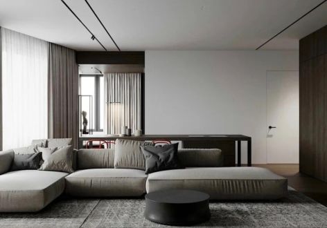 雅居乐铂琅峯95平米现代简约风三居室装修案例