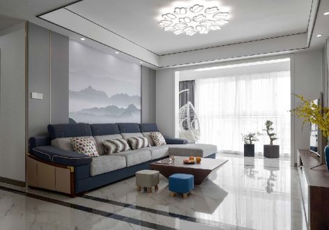万科悦湾115平米现代三居室装修案例