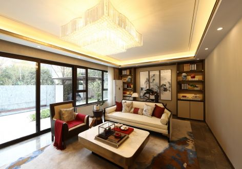 金茂悦150㎡三居室新中式风格装修案例