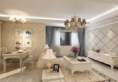 棕榈泉国际公寓143平米欧式豪华三居装修案例