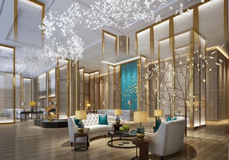 北京酒店6000平米轻奢风格装修案例