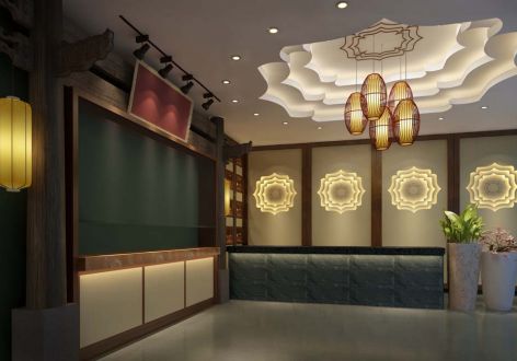 中餐厅新中式风格560平米装修案例
