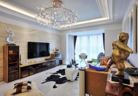 尚海郦景120平三居室现代简约风格装案例