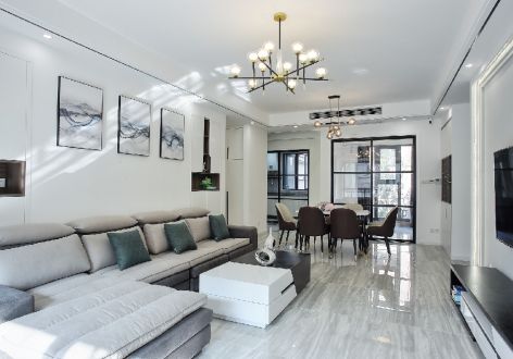 中金海棠湾142平四居室现代简约风格装修案例