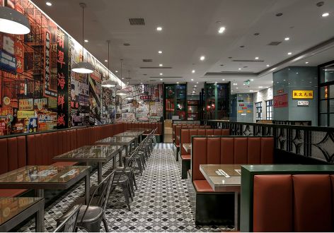 餐饮店170㎡港式风格装修案例