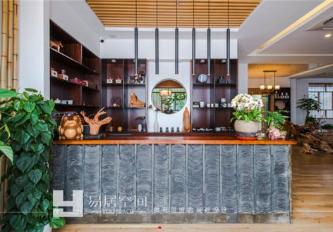 茶室200㎡中式风格装修案例