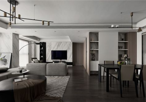 金轩公寓125平三居室现代简约风格装修案例