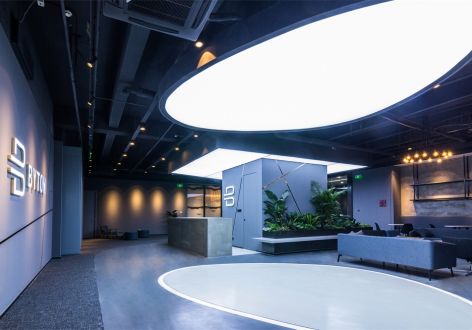 拜腾办公室工业风格1500平米装修设计图案例