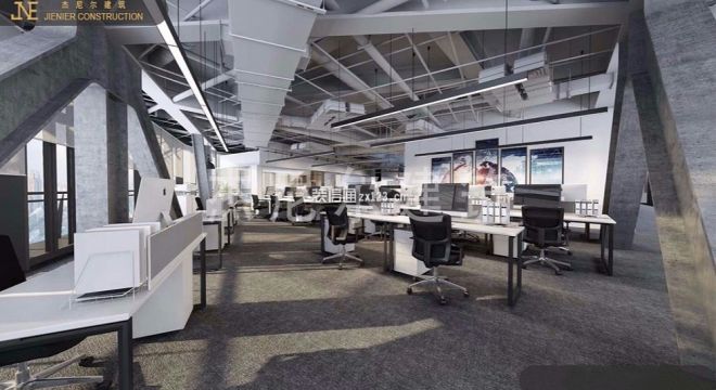 星橙网络科技公司办公室1200平方米后现代风格装修案例