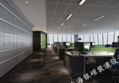 上海办公空间986平米中式风格装修案例