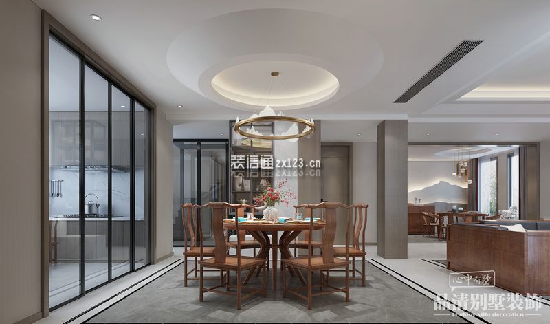 白金瀚宫420平米新中式别墅装修案例