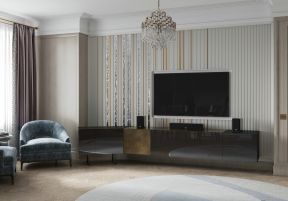 现代风格185平米客厅电视墙效果图赏析